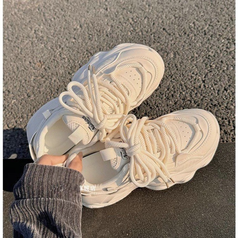 Embroidery Garments - Sneakers da Donna Beige con Suola