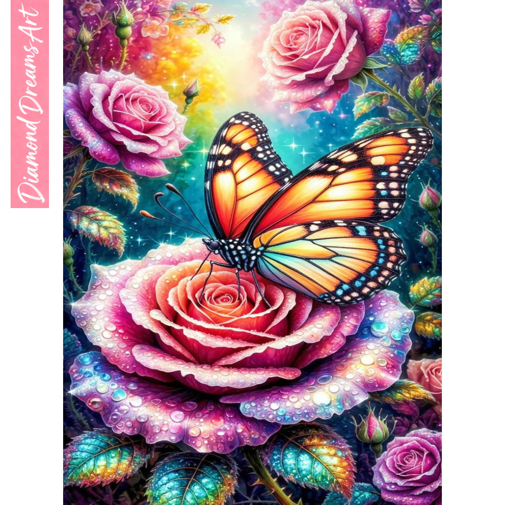 Embroidery Rose - Mosaico di Diamanti a Forma di