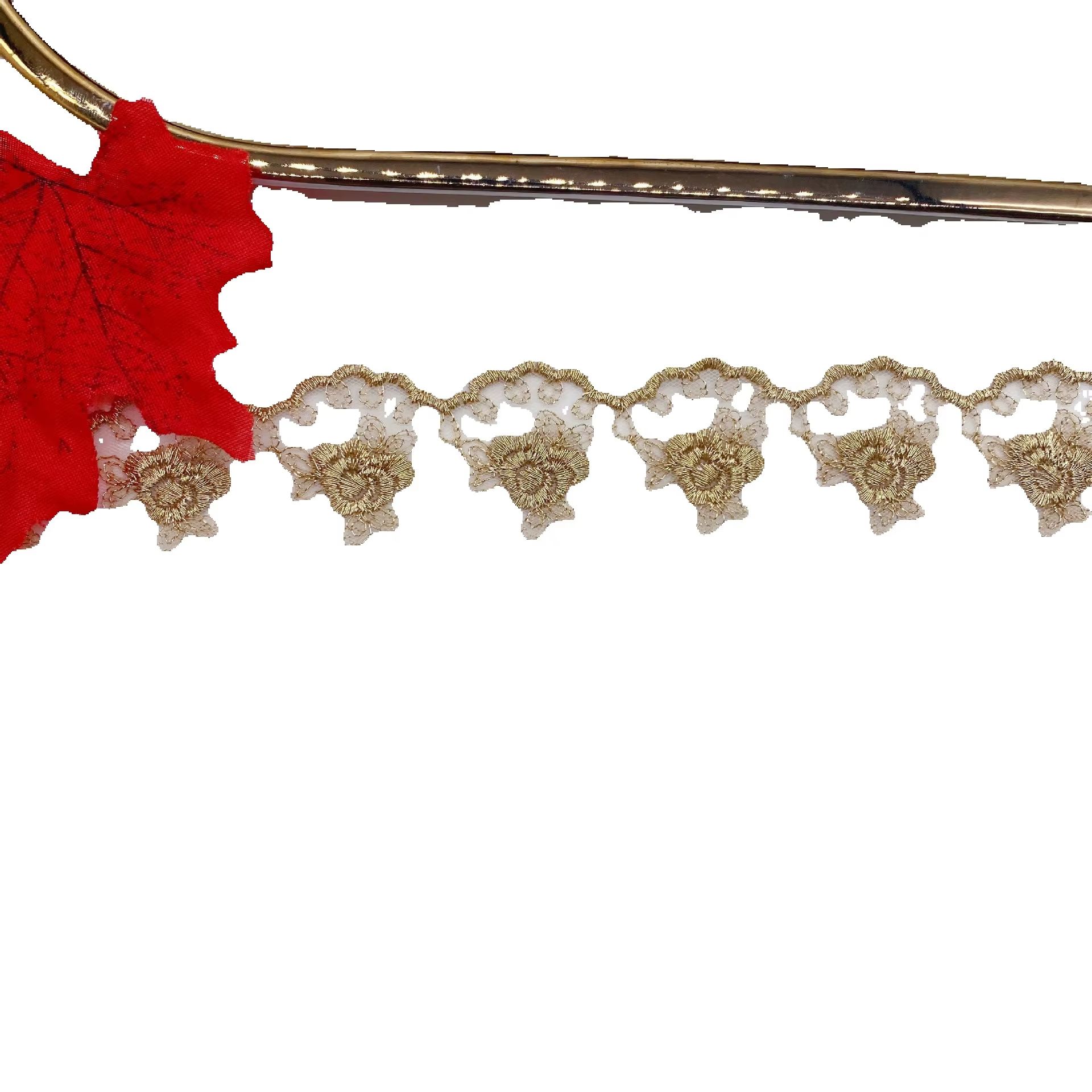 Embroidery Rose - Tessuto in pizzo a rete con