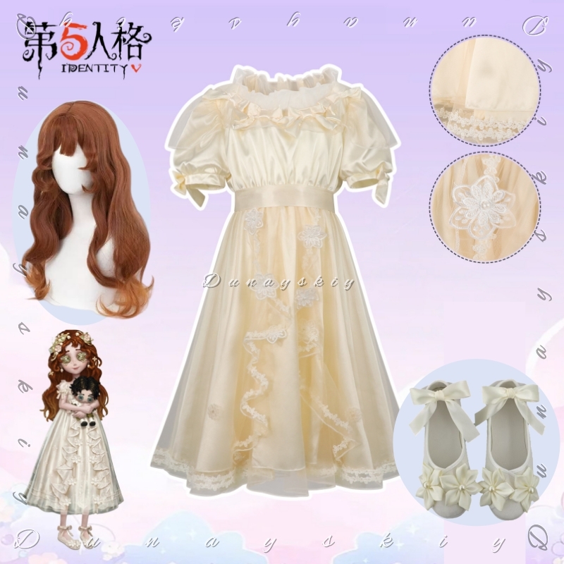 Costume Cosplay Identity V Lit - Embroidery Yellow Dress recensione e prezzo