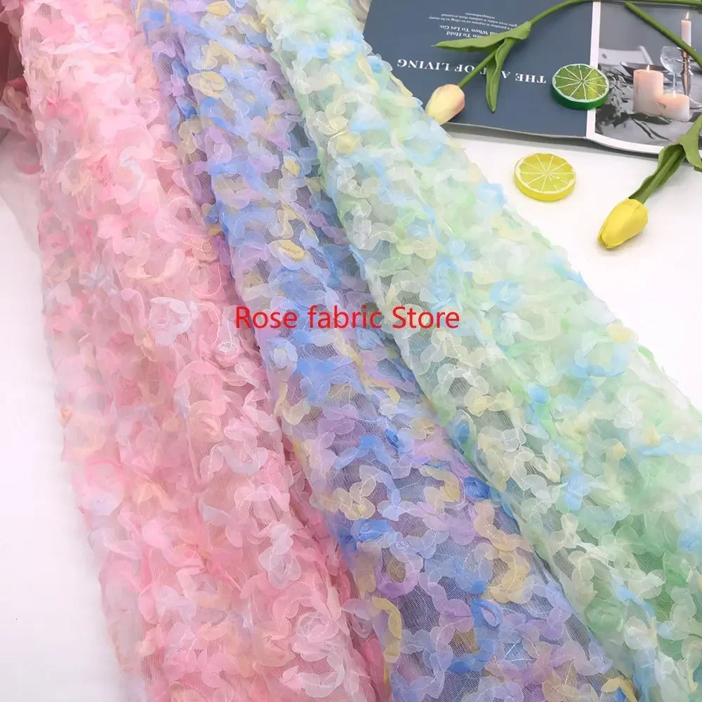 Tessuto in chiffon sfumato con - Embroidery Rose recensione e prezzo